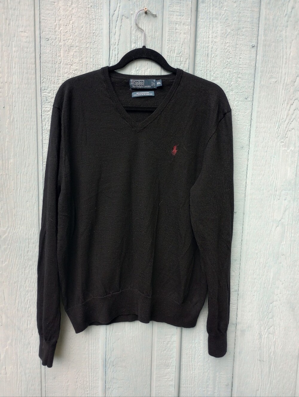 Ralph Lauren Xxl 100% Merinonwool Vneck Sweater